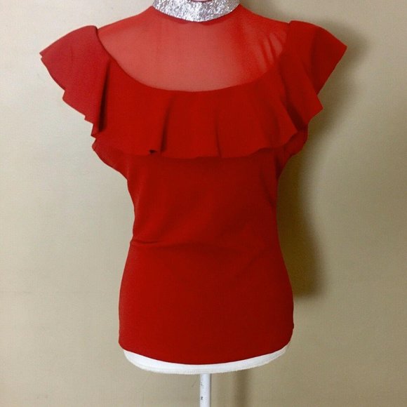 red ruffle shirt